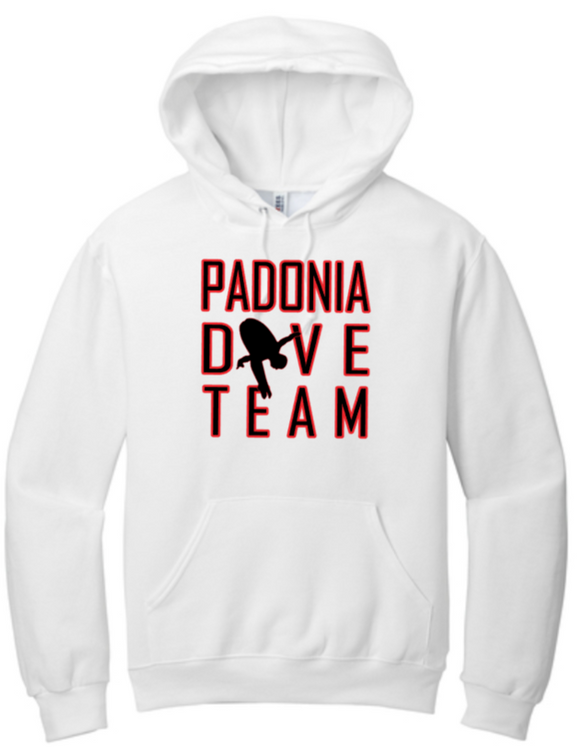Padonia Dive - White Hoodie Sweatshirt