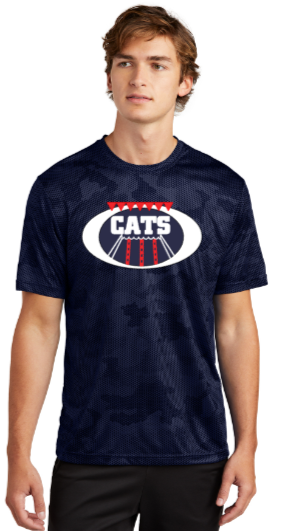 CATS Swim - Camo Hex Short Sleeve Shirt (Navy Blue or White)