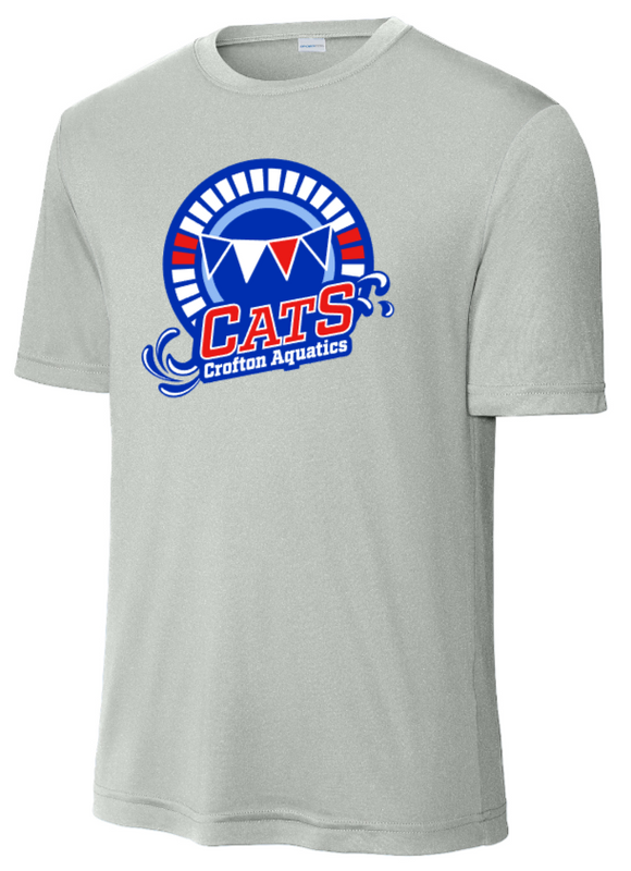 CATS Swimming - Performance Short Sleeve T Shirt (Silver, White or Black)