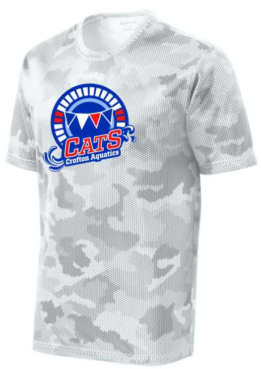 CATS Swimming - Camohex - Short Sleeve T Shirt (White or Black)