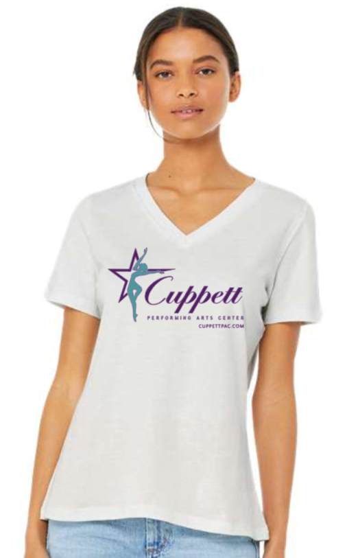 Cuppett Performing Arts Center - Standard Color - Women's Relaxed Fit White Vneck