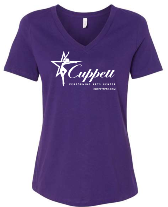 Cuppett Performing Arts Center - Standard - Women's Relaxed Fit Vneck (Purple or Grey)