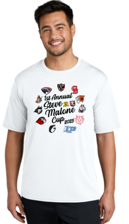 2025 Steve Malone Cup - White Performance Short Sleeve Shirt
