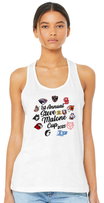 2025 Steve Malone Cup - White Racer Back Tank Top
