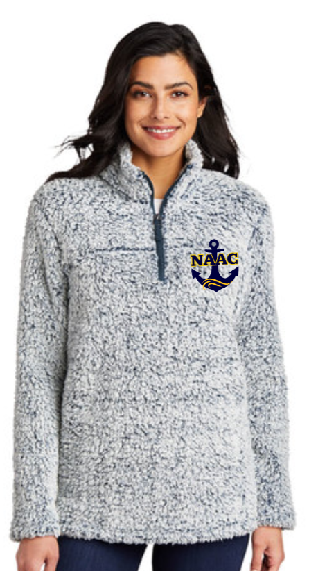 NAAC Swimming - Lady COZY 1/4 Zip - Navy/Heather N Logo - (Embroidered)