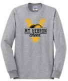 MTH CHEER - V Long Sleeve Shirt (White and Grey)