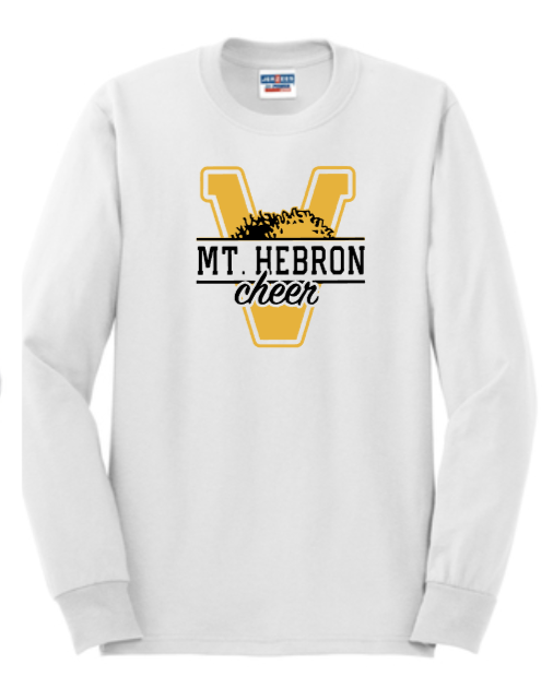 MTH CHEER - V Long Sleeve Shirt (White and Grey)