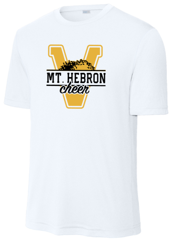 MTH Cheer - V White Performance Short Sleeve Shirt