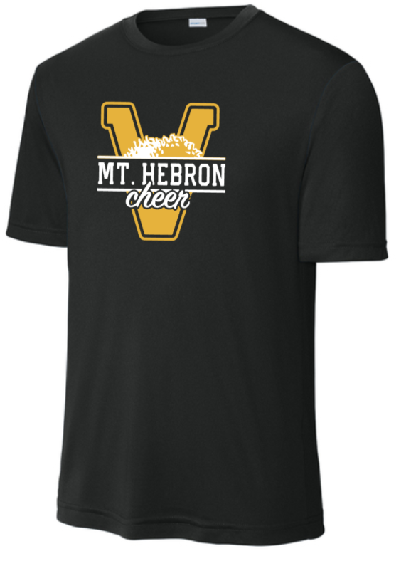 MTH Cheer - V Black Performance Short Sleeve Shirt