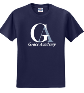 Grace Academy - Navy Blue Short Sleeve Shirt (Youth and Adult)