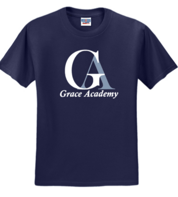 Grace Academy - Navy Blue Short Sleeve Shirt (Youth and Adult)