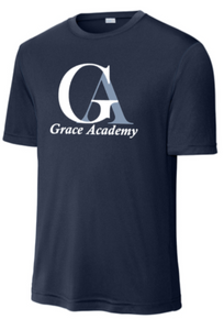 Grace Academy - Navy Blue Performance Short Sleeve Shirt (Youth and Adult)