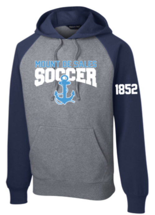 MDSA Soccer - Classic True Navy Sleeves Raglan Sport Tek Hoodie