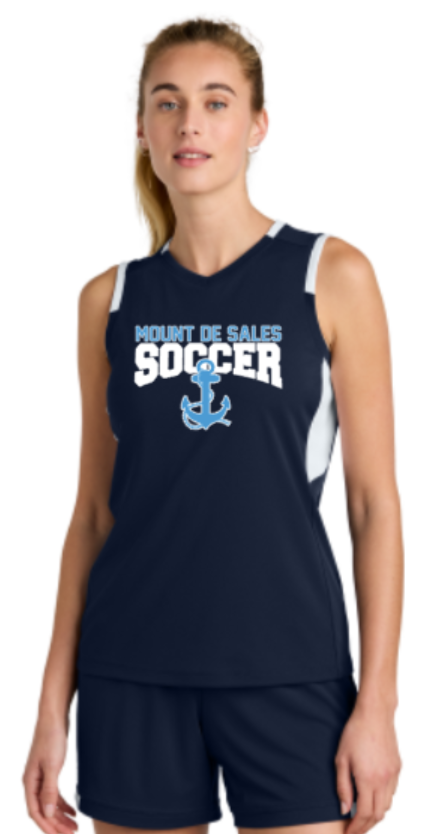 MDSA Soccer - Classic Navy Women’s Club Sleeveless V-Neck