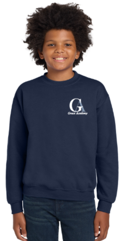 Grace Academy - Navy Crewneck Sweatshirt (Youth and Adult)