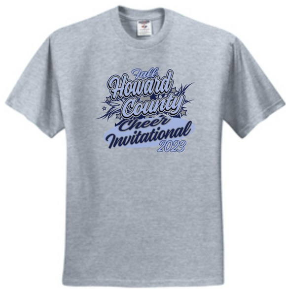 2023 Howard County Fall Cheer Invitational - Official Short Sleeve Shirt (White or Grey)