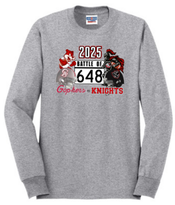 2025 Battle of 648 - Grey Long Sleeve Shirt - Pick your School