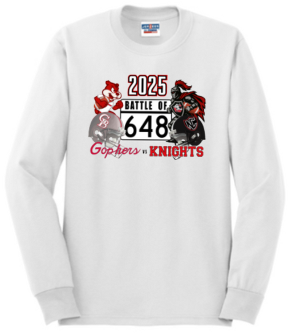 2025 Battle of 648 - White Long Sleeve Shirt - Pick your School