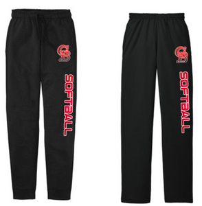 Glen Burnie Softball- Sweatpants (Joggers or Open Bottom) (Black)