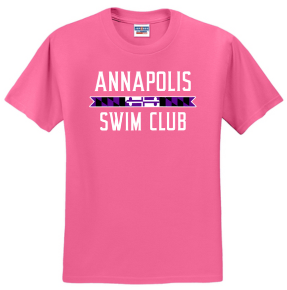 Annapolis Swim Club - Pink Cotton Blend Short Sleeve Shirt