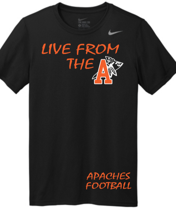 Apaches Football - LIVE FROM - Black Nike Legend Tee (Youth, Adult or Lady)
