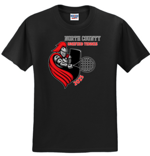 NCHS Unified Tennis - Black Cotton Blend Short Sleeve Shirt
