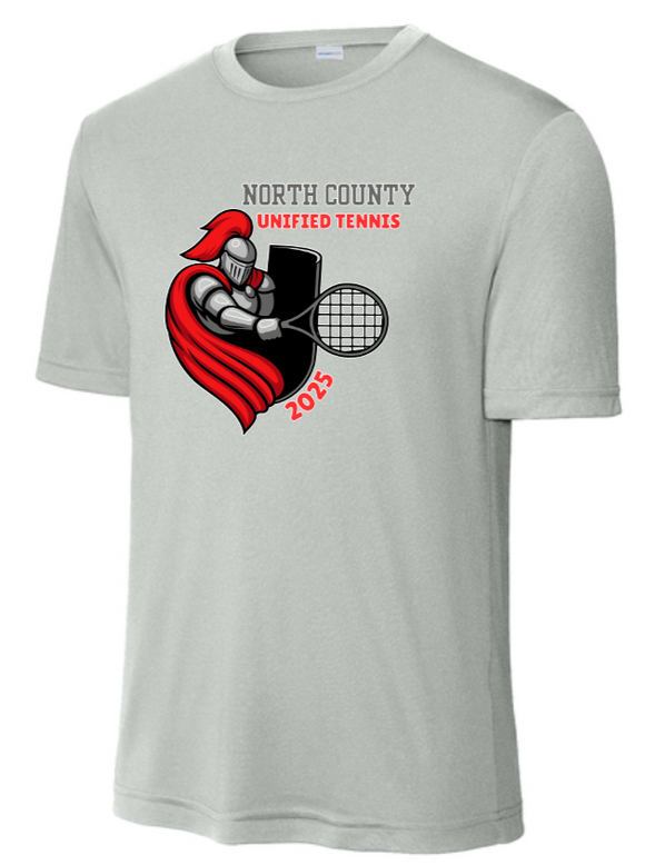 NCHS Unified Tennis - Grey Performance Short Sleeve Shirt