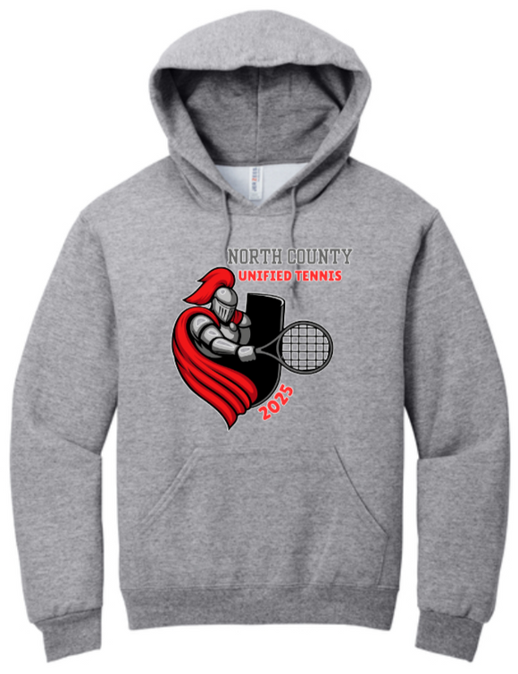 NCHS Unified Tennis - Grey Hoodie Sweatshirt
