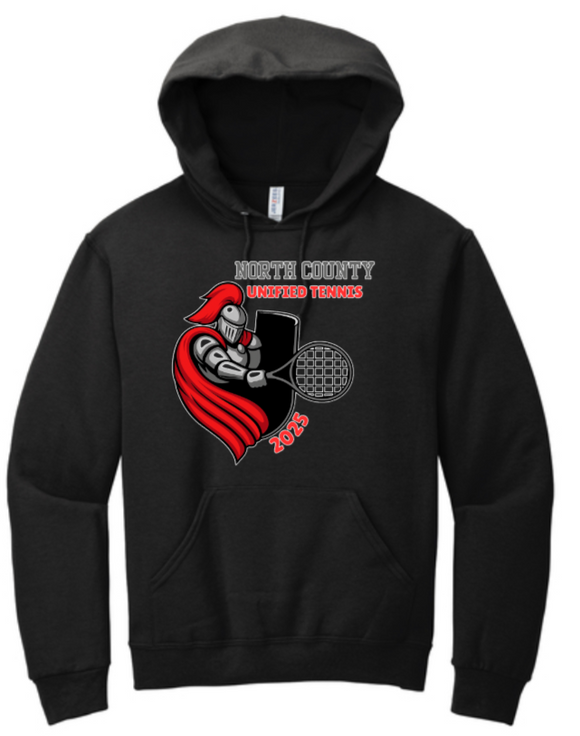 NCHS Unified Tennis - Black Hoodie Sweatshirt
