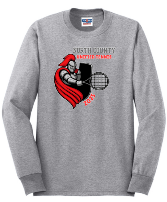 NCHS Unified Tennis - Grey Long Sleeve Shirt