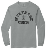 St. Joseph - Wolfpack Arch Comfort Colors - Long Sleeve Shirt (White, Black , Grey, Brick or Yellow) (Adults) (With Wolfie in Arch or Cross in Arch)