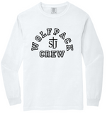 St. Joseph - Wolfpack Arch Comfort Colors - Long Sleeve Shirt (White, Black , Grey, Brick or Yellow) (Adults) (With Wolfie in Arch or Cross in Arch)