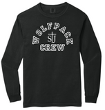 St. Joseph - Wolfpack Arch Comfort Colors - Long Sleeve Shirt (White, Black , Grey, Brick or Yellow) (Adults) (With Wolfie in Arch or Cross in Arch)