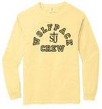 St. Joseph - Wolfpack Arch Comfort Colors - Long Sleeve Shirt (White, Black , Grey, Brick or Yellow) (Adults) (With Wolfie in Arch or Cross in Arch)