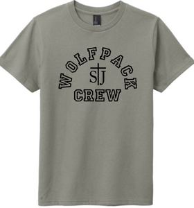 St. Joseph - Wolfpack with Cross District Short Sleeve Shirt (Black, White, Smoke, Yellow or Heather Maroon) (Youth and Adult)