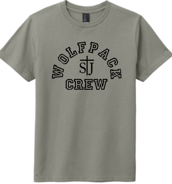 St. Joseph - Wolfpack with Cross District Short Sleeve Shirt (Black, White, Smoke, Yellow or Heather Maroon) (Youth and Adult)