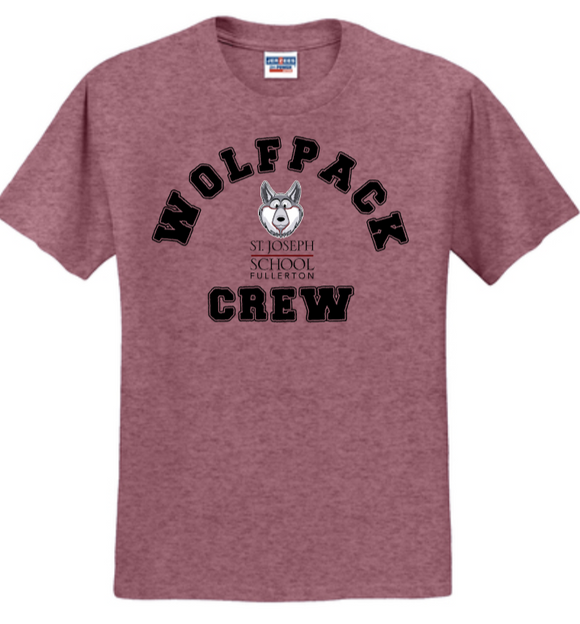 St. Joseph - Wolfpack Arch District Short Sleeve Shirt (Black, White, Smoke, Yellow or Heather Maroon) (Youth and Adult)