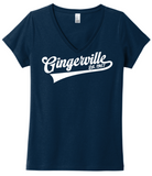 Gingerville - District Women’s The Concert Tee V-Neck (Heather Grey, Black or New Navy)