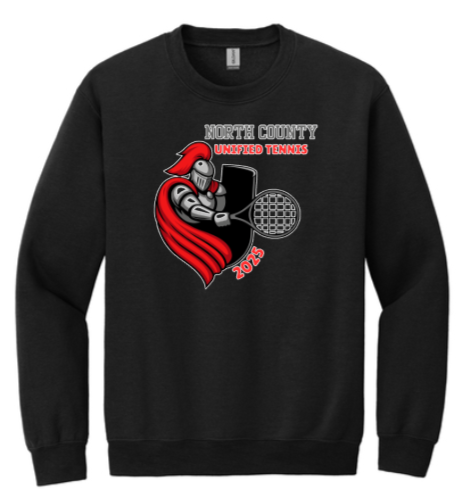 NCHS Unified Tennis - Black Crewneck Sweatshirt
