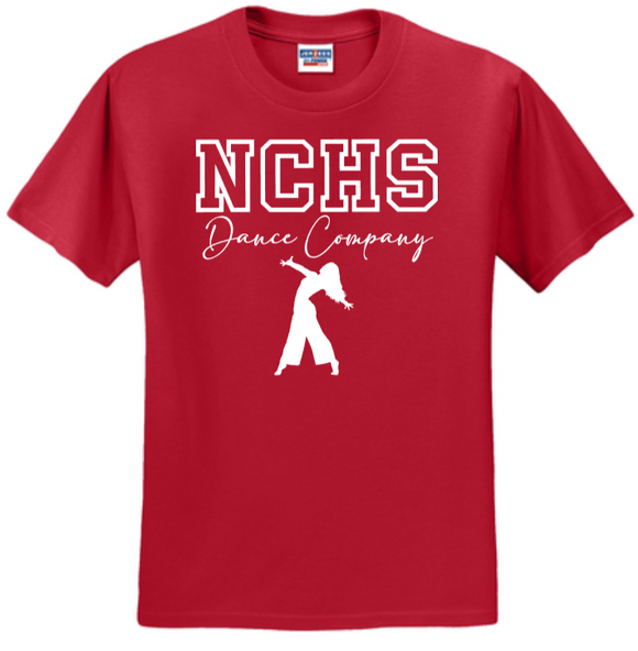 NCHS Dance - Red Cotton Blend Short Sleeve Shirt