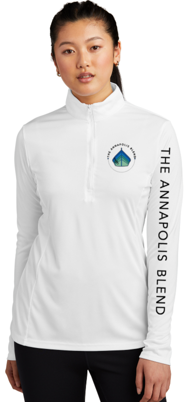 Annapolis Blend - Sleeve Print Competitor 1/4 Zip Pullover (White or Grey)