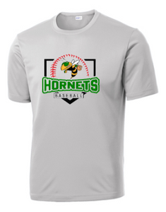 Green Hornets Travel Baseball - Official Performance Short Sleeve T Shirt (Forest Green, White or Silver)