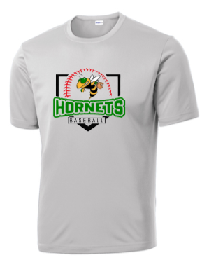 Green Hornets Travel Baseball - Official Performance Short Sleeve T Shirt (Forest Green, White or Silver)