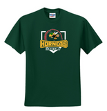 Green Hornets Travel Baseball - Official Short Sleeve T Shirt (Grey, White or Forest Green)