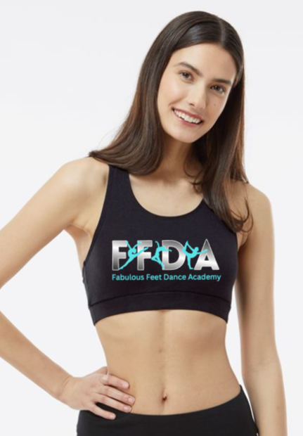 FFDA - Silver / Turquoise Gradient Sports Bra
