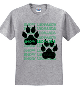 POES - Snow Leopards Letters - Shirt (Short Sleeve or Long Sleeve) (White or Grey) (Youth or Adult)