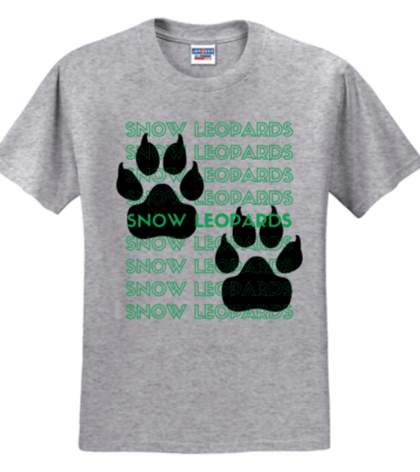 POES - Snow Leopards Letters - Shirt (Short Sleeve or Long Sleeve) (White or Grey) (Youth or Adult)