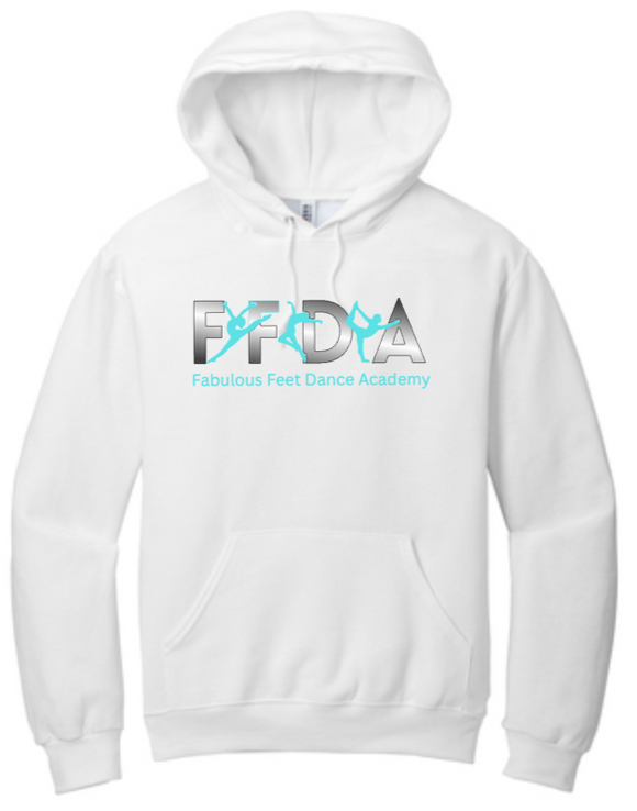 FFDA - Silver / Turquoise Gradient White Hoodie