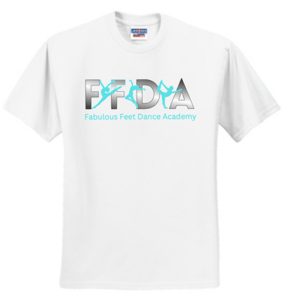 FFDA - Silver / Turqoise Gradient White Short Sleeve Shirt