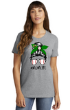 Green Hornets Travel Baseball -Baseball Mom Short Sleeve T Shirt (White, Grey )